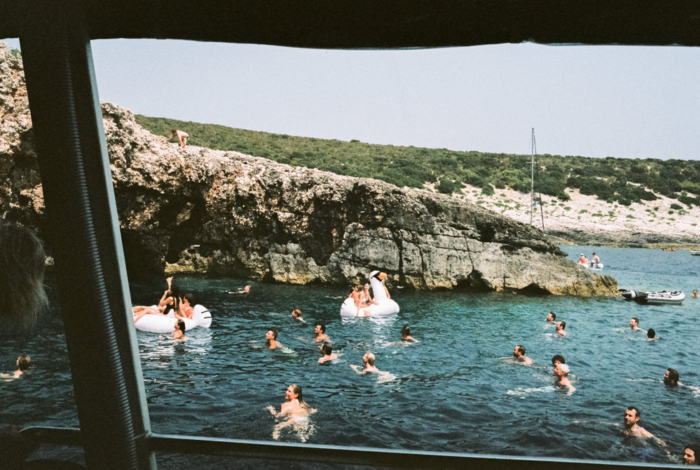 boat party in Croatia during a wedding