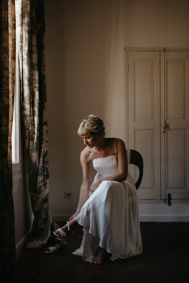 bride during her wedding in Provence