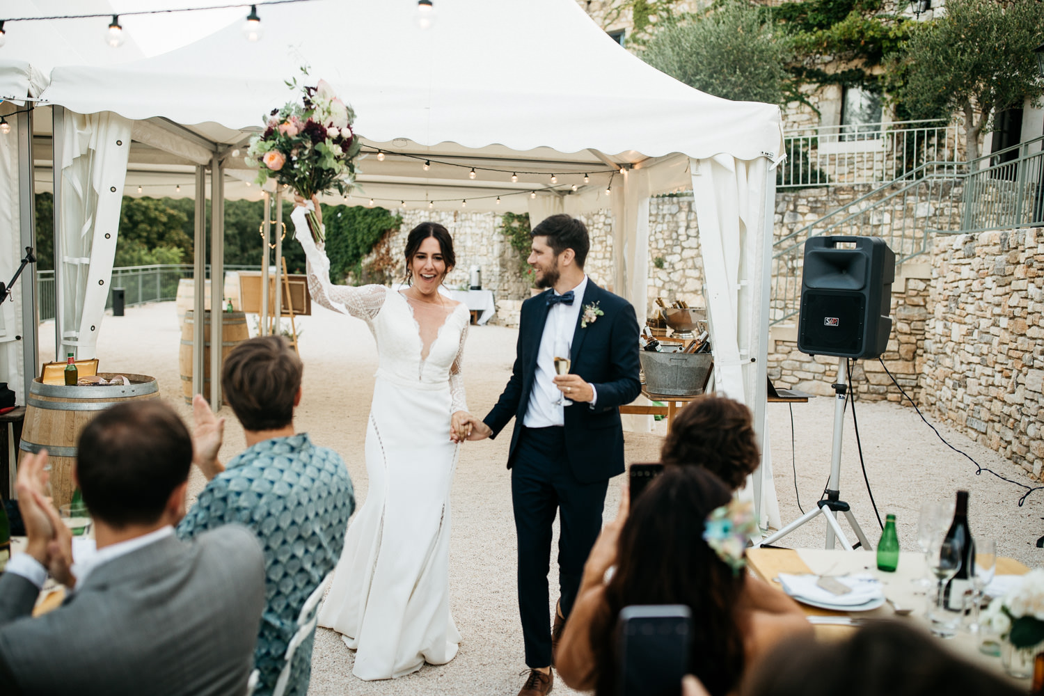 couple getting married at Domaine Clos d'Hullias in the south of France