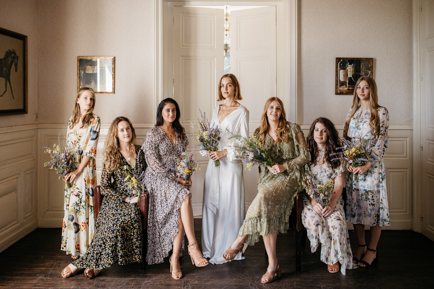 Bridal Party during a wedding in Burgundy