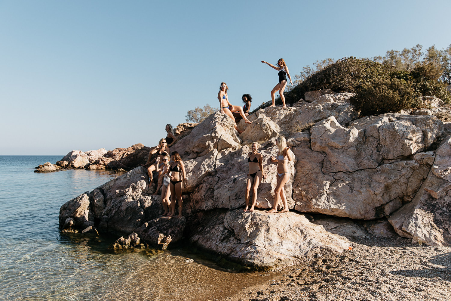 Bridal Party during a wedding at the Beach House in Antiparos