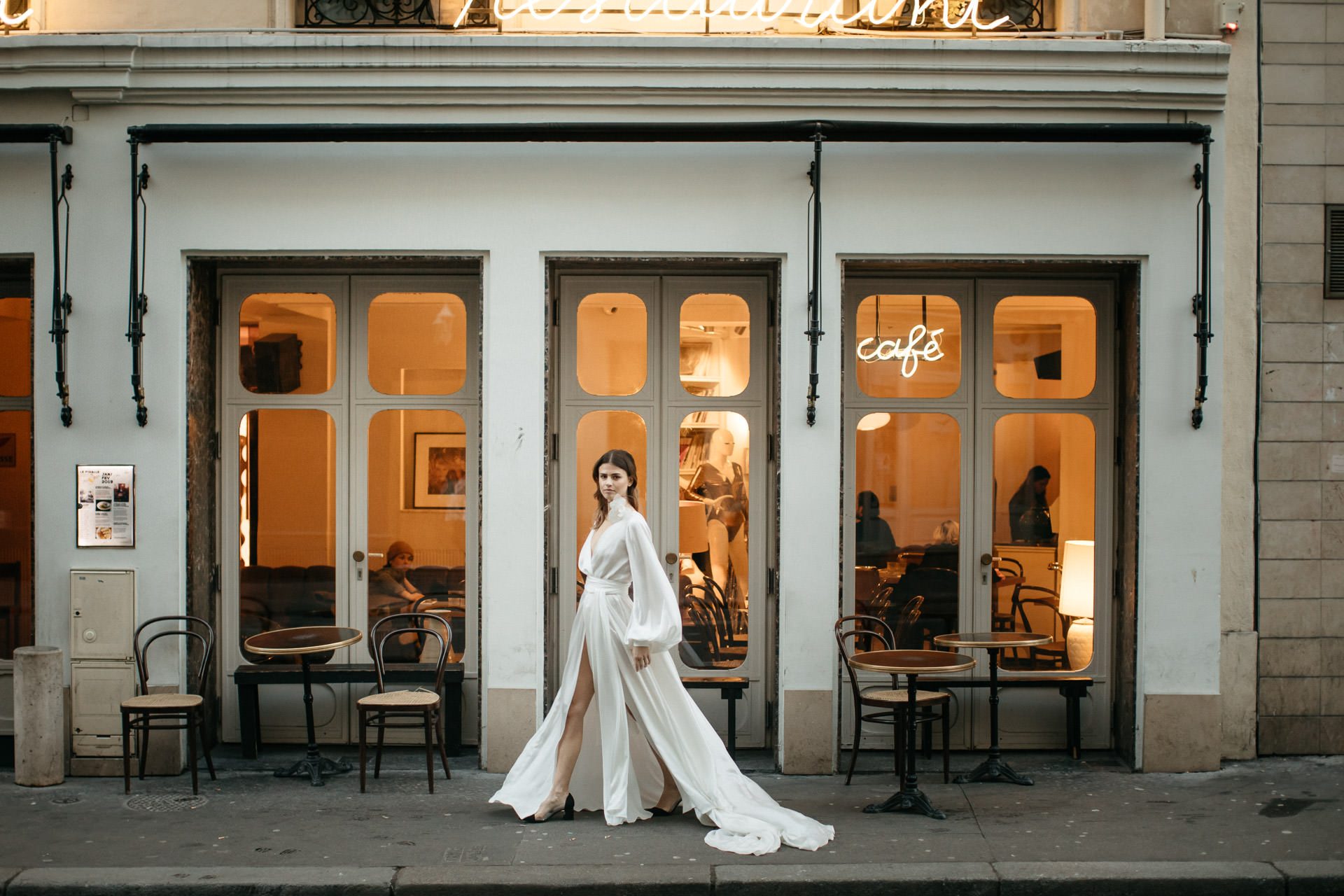 Bride during her wedding in Paris
