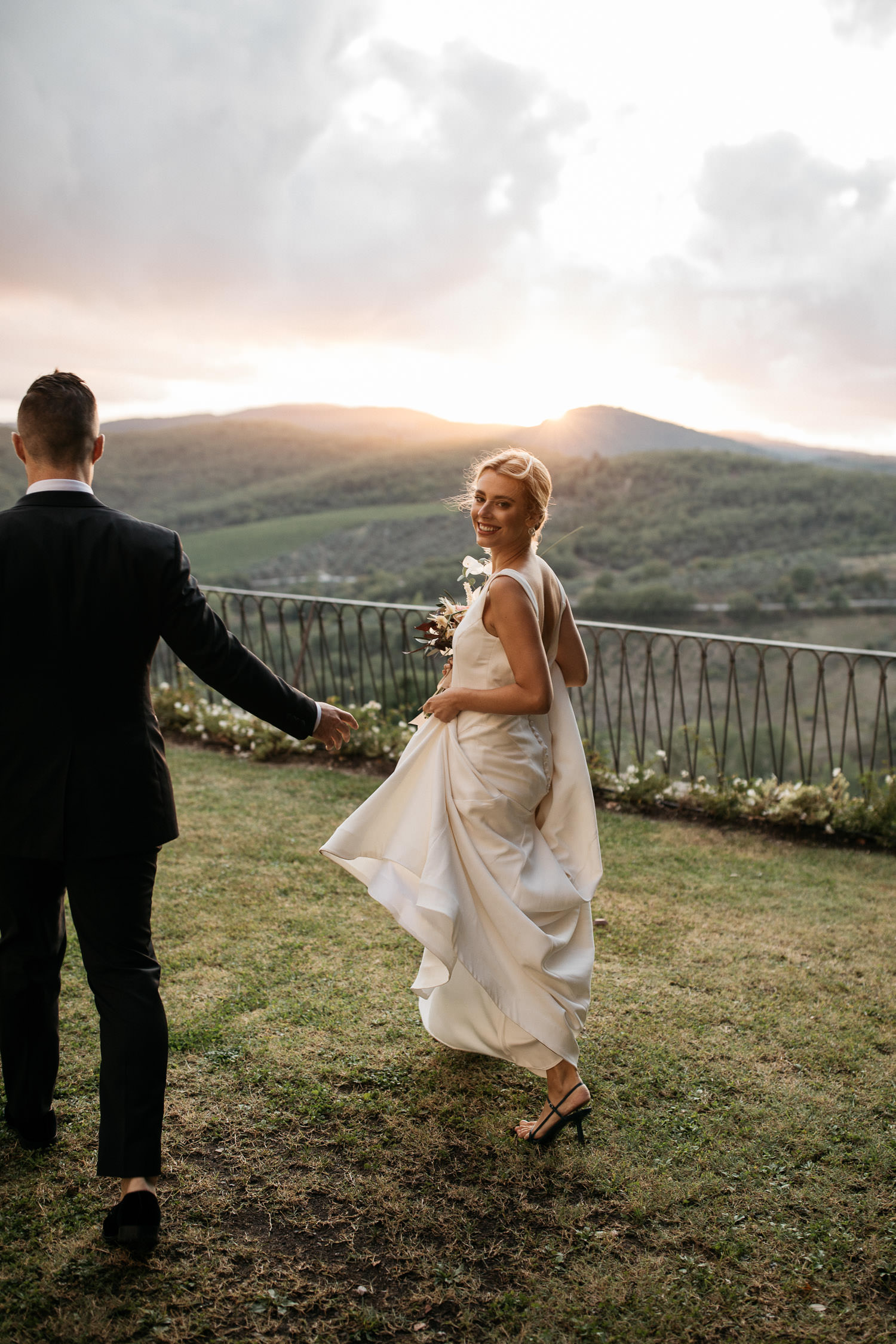 Couple during their wedding Radda di Chainti in Tuscnay