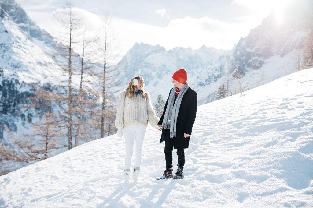 Couple their wedding in Chamonix