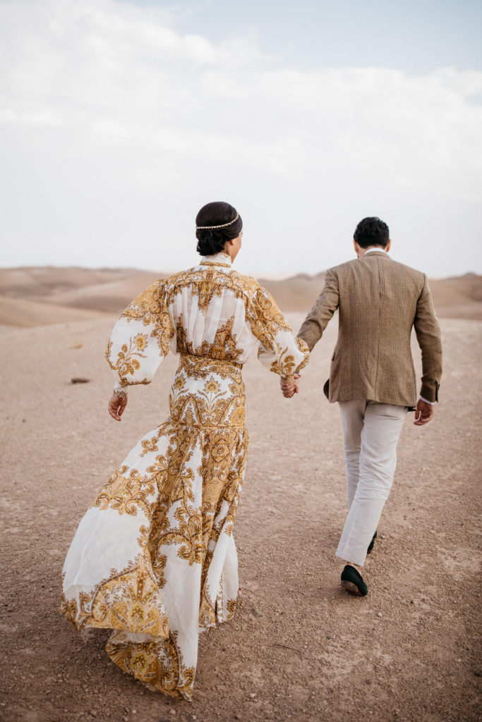 Couple during their wedding in Marrakech